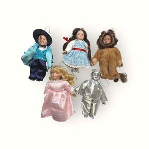 Seymour Mann Wizard of Oz Porcelain‎ Dolls Set of 5 Ornament Vintage
